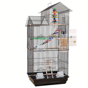 Kandang Burung dengan Baki Geser & Aksesoris, Kandang Burung Sedang Kecil untuk Budgerigar, Parkit, <span class=keywords><strong>Cockatiel</strong></span>, Lovebird - Product Image 1