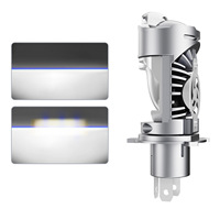 Mini H4 12V phare LED pour voitures motos double lentille 6000K température de couleur nouvelle condition oeil de poisson lumière Laser 9003 ampoule