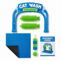 Station de toilettage portable amusante pour chat, kit complet de bain pour animaux de compagnie comprenant des outils de massage et de brossage pour les soins SPA des animaux d'intérieur