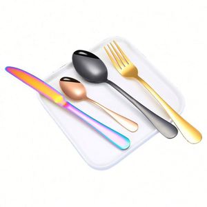 Stainless Steel 18/0 Food Grade 24-Piece Flatware Set Minimalist Design Back to School Gift Box Included - Product Image 4