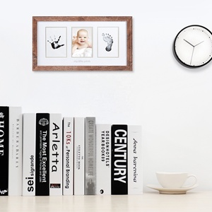 Chất Lượng Cao Bán Buôn Tùy Chỉnh MDF Mộc Mạc Bé Tay Và Dấu Chân Kit Khung Hình Cho Trẻ Sơ Sinh Keepsake - Product Image 4