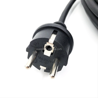Câble en caoutchouc noir européen de 25 m avec prise Schuko, étanche IP44, 16 A, rallonge électrique AC pour appareils ménagers, utilisation en extérieur