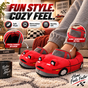 Chaussons en peluche rétro JDM Racing Car unisexes, chauds pour l'intérieur, avec phares rétractables, cadeau d'hiver original pour les amateurs de voitures - Product Image 3