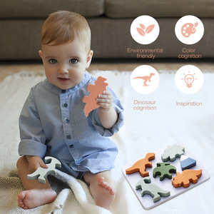 Custom High Quality New Early Brain Development Learning Toy Silicone Animal <strong>Dinosaur</strong> Shape <strong>Puzzles</strong> Set - Product Image 5