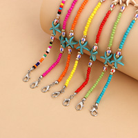 Bohème coloré perles de rocaille coquille étoile de mer collier à breloques en gros été plage riz perles pendentif collier pour les femmes