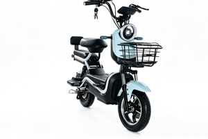 Bicicleta Eléctrica Portátil de 2 Ruedas con Canasta Delantera para Carga, Color Azul Claro, E-Scooter Familiar para Adultos, para Desplazamientos Diarios y Compras - Product Image 6