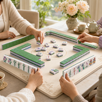 Ensemble de mahjong américain de luxe avec tapis antidérapant et supports en acrylique transparent - 166 tuiles de mahjong américaines de qualité supérieure