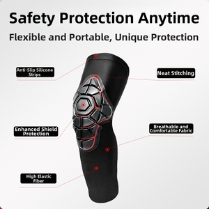 Genouillères de moto à compression avec coque en PU, rembourrage en mousse haute performance, antidérapantes et respirantes, <span class=keywords><strong>protège</strong></span>-tibias pour une conduite sécurisée OEM - Product Image 2