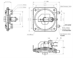 ユニオンウェル調整可能空気圧スイッチボイラーヒーター用 & HVACシステム用ウォーターポンプ & 低圧アプリケーション - Product Image 2