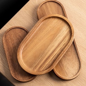 Offre Spéciale : Assiettes de Service en Bois d'Acacia pour Restaurants, Gâteaux, Snacks et Steaks, Assiette en Bois - Product Image 2