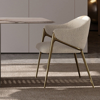 Chaise de salle à manger en laine d'agneau, rembourrage pour restaurant à domicile, tissu doux, chaise de loisirs à vendre