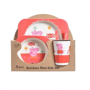 Juego de Vajilla Infantil de 5 Piezas de Fibra de Bambú, Diseño de Dibujos Animados, Vajilla Ecológica para Alimentación, Apta para Uso Diario - Product Image 3