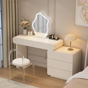 Vente en gros bon marché Table de toilette et de maquillage en bois Ensemble de commode blanche <span class=keywords><strong>Coiffeuse</strong></span> à <span class=keywords><strong>led</strong></span> en bois de luxe pour chambre à coucher avec miroir - Product Image 4