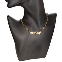 Collier personnalisé en acier inoxydable plaqué or 18K avec initiales