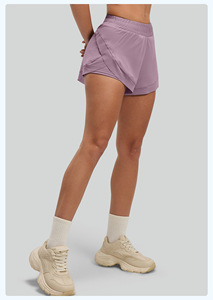 Shorts Deportivos 2 en 1 para Mujer, Cintura Elástica, Secado Rápido, Forro Interior Anti-fricción, Dobladillo Curvo, para Gimnasio, Tenis, Casual, Venta al Por Mayor - Product Image 3