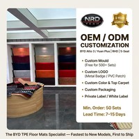 Tapis de sol en TPE en gros pour BYD Atto 3 Yuan PLUS EV 2022 RHD 5 places, bord surélevé 3D, imperméables, antidérapants, ensemble complet, garantie 3 ans