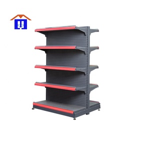 Supermercati scaffali singolo lato <span class=keywords><strong>grigio</strong></span> scuro pannello posteriore piatto espositori negozi al dettaglio scaffali della spesa in vendita - Product Image 2