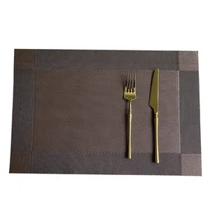Kitchen Restaurant Using Customized Waterproof Gray Color Gift set PVC placemat, vinyl table placemats for Dining Table