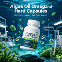 Complexe d'Oméga-3 à base d'huile d'algues, haute concentration, capsules rigides, DHA EPA + Vitamine E, végétalien, complément alimentaire personnalisé pour adultes