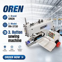 Nouvelle machine à coudre industrielle informatisée à grande vitesse, point noué, à plat, à moteur unique, pour boutons de vêtements RN-373D