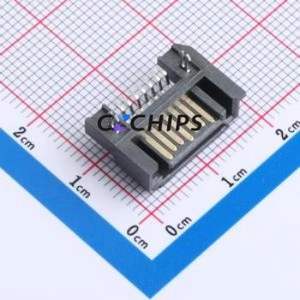 SATA-401-M07S1BY-A Hard Drive Connector (SAS/SATA/M.2) SMD Connector SATA Male 7P Horizontal Mount - Product Image 1