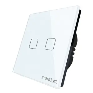 Smartdust 2 Gang 2 Voies Panneau en Verre Cristal Smart Home Interrupteur Tactile
