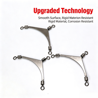 Swivel Snap Hook Konektor Joran Putar 3 Arah Baja Tahan Karat Kekuatan Tinggi untuk Jig Head Pancing