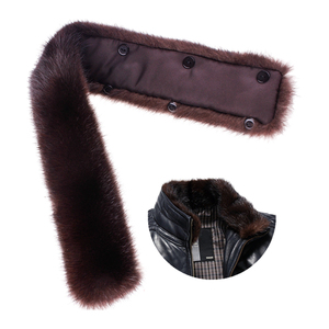 <span class=keywords><strong>Manteau</strong></span> en cuir véritable d'hiver avec col montant en <span class=keywords><strong>fourrure</strong></span>, chaud et uni, noir/marron, avec doublure boutonnée et écharpes en <span class=keywords><strong>fourrure</strong></span> de lait pour hommes/femmes - Product Image 3