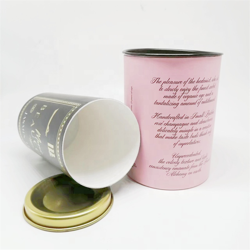 Recyclable Frozen Dessert Packaging Ice Cream Cup Cake Paper Mug Custom Kraft Paper Cardboard Tube Tea Container Metal Lid