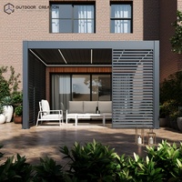 Système de pergola bioclimatique motorisée électrique réglable, imperméable, avec lames orientables, thermolaquée, pour extérieur, jardin, cour, terrasse, toit et événements