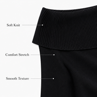 Robe longue côtelée noire personnalisée pour femme, coupe ajustée, épaules dénudées, manches courtes, OEM ODM