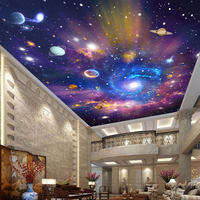 Papier peint photo 3D personnalisé à coller, peinture murale de plafond suspendu avec motif d'univers étoilé pour la décoration du salon et de la chambre