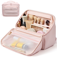 Trousse de Maquillage LOVEVOOK pour Femme, Étui Cosmétique Tendance avec Fermeture Éclair, Poignée Souple, Résistante à l'Eau, Compartiments Durables, Pochette de Maquillage