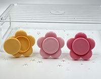 Étui de maquillage compact auto-adhésif en forme de fleur pour téléphone, ensemble de 3 couleurs, mini trousse en plastique, vente en gros OEM, faible MOQ