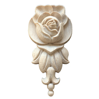 Apliques de Madera Tallada, Adornos Decorativos para Muebles, Rosetones Decorativos de Madera Tallada sin Pintar para Decoración del Hogar