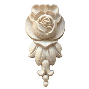 Applique en bois sculpté, artisanat, meubles non peints, décoration de la maison, Rosettes décoratives, sculpture sur bois, appliques - Product Image 6