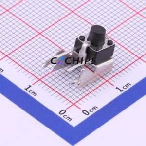 UK-B0209-2-G6.5-250 Tactile Switch Bent Lead Through Hole,6x6mm Single Pole Single Throw Round Button 2.5N Right Angle Insert - Product Image 1