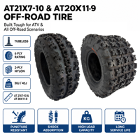 Pneus tout-terrain 21X7-10 20X11-9 6 plis sans chambre à air, pneus tout-terrain résistants à l'usure pour ATV UTV Beach Buggy Moto
