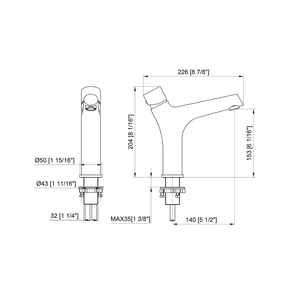 Robinet contemporain en laiton Durable à poignée unique, mitigeur d'<span class=keywords><strong>eau</strong></span> noire monté sur le pont, robinets de lavabo de salle de bains - Product Image 3