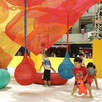 Red de Juego Infantil Portátil Tejida a Mano Ropecube, Red de Arcoíris para Centros Comerciales, Parques de Aventuras, Equipo de Juego Interior para Niños