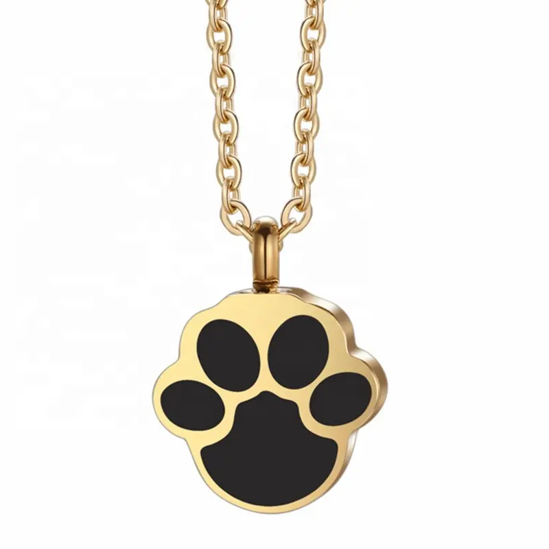 MECYLIFE Thép Không Gỉ Tro Vòng Cổ Pet Dog Paw Shape Mặt Dây Chuyền Bộ Nhớ Urn Mặt Dây Chuyền Hỏa Táng Trang Sức