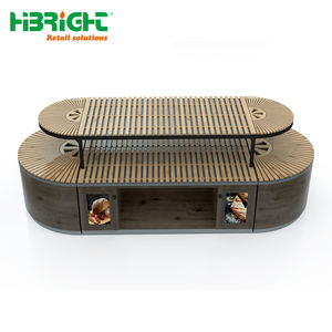 Espositore per Pane a Due Livelli in Legno con Vano Portaoggetti Sottostante per Panetteria - Product Image 3