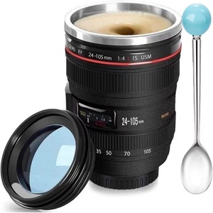 Stainless Steel Camera Lens Coffee Mug for Adults Fun Photo <b>Thermos</b> for Photographers Great for Business or School Rewards - Product Image 1