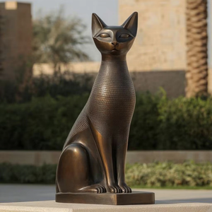 Esculturas de Gatos Egipcios de Metal Personalizadas para Jardín Exterior, Estatuas de Gatos de Bronce Fundido en Venta - Product Image 5