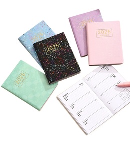 اسنس جيب إبداعي إنجليزي مخطط يومي جدول دفتر A7 مكتب مدرسة ليزر جلد منظم خيط عامل خياطة - Product Image 5