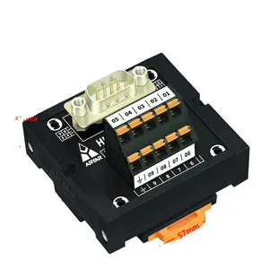 ที่มีคุณภาพสูง DB9ชาย D-Sub DIN Rail Mount โมดูลอินเทอร์เฟซเทอร์มินัลบล็อกฝ่าวงล้อมคณะกรรมการแยกคณะกรรมการ