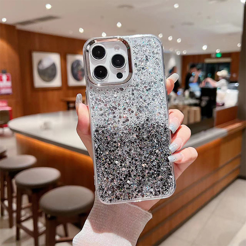 Electroplated Frame - High Glitter Gradient - Silver Black