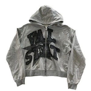 Sudadera con Capucha para Hombre, Estilo Desgastado, Lavado Ácido, Bordada, con Parches, Felpa Francesa, Estampado Digital Desteñido, Diseño Sólido para Otoño - Product Image 1