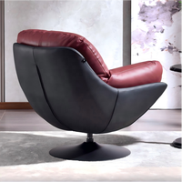Fauteuil pivotant de luxe léger en cuir italien, style moderne, pour appartement, idéal pour la détente
