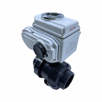 TOYI 05 AC24V Vanne à boisseau sphérique électrique à 2 voies Vanne de commande UPVC pour eau gaz acide huile-Support OEM personnalisable